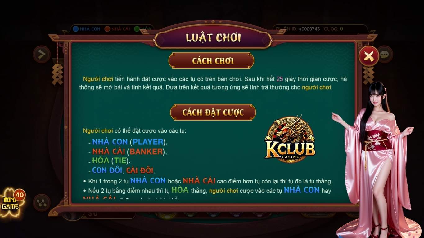 Hướng dẫn chi tiết cách chơi Baccarat Janpan Kclub