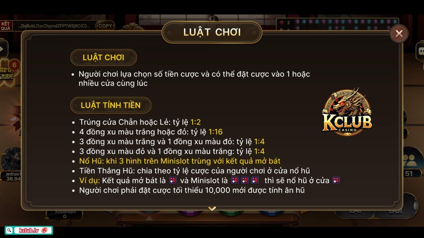 Cách chơi xóc đĩa Kclub đơn giản dành cho newbie