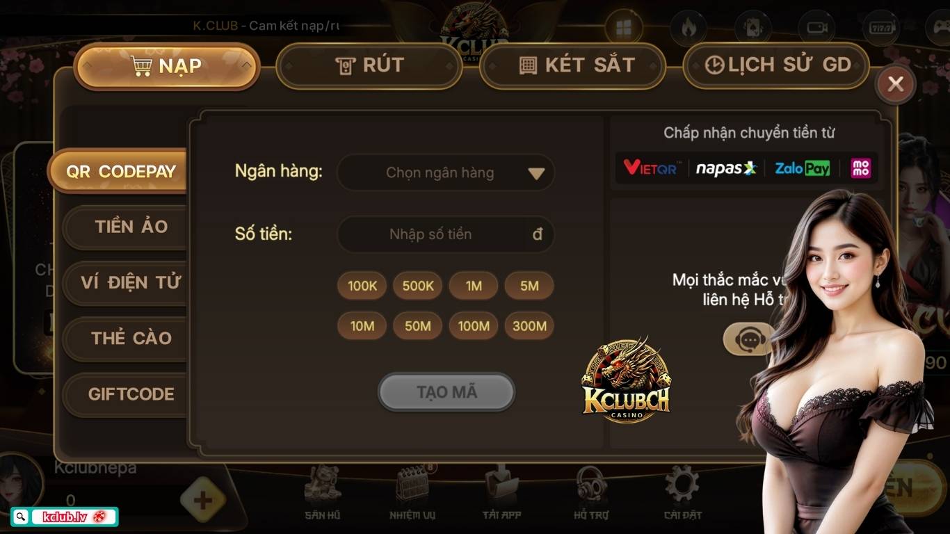 Hướng dẫn cách rút tiền Kclub 